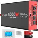 4000 Watt Power Inverter 12V DC to 110V AC Car Inverter with 4 AC Outlets, 30W Type-C Port, 3.1A USB Port, Remote Controller on LCD Screen, Peak 8000W Car Converter for Truck,Vehicles,Trip