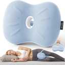 Leg & Knee Pillow for Side Sleepers - Smooth Spine Alignment Pillow - Memory Foam Knee Pillows for Back Hip Pain, Spine Aligning, Sciatica, Surgery Recovery, Pregnancy (Light Blue-regular)