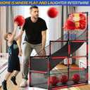 Arcade Basketball Game Indoor, Kids Ajustable Basketball Hoop, Outdoor Carnival Sports Play Toy with 4 Balls and Air Pump, Educational Birthday Gift for Boys Girls 3 4 5 6 7 8 Year Old (Red)