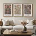 Framed William Morris Canvas Wall Art Set of 3, Vintage Boho Floral Paintings Prints, Rustic Farmhouse Botanical Artwork for Living Room, Bedroom, Hallway or Office, 16x24 Inch, 16"W x 24" H x 3Pcs