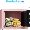 Digital Electronic Money Safe, Steel Security Lock Box with Keypad, Office Hotel Business Jewelry GunCash Safe, 0.23 Cubic Feet, 9.06" W x 6.69" D x 6.69" Hpink