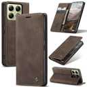 Cracedily for Xiaomi 14T Case, Flip Wallet Leather Case with Card Holder Magnetic Closure Shockproof Kickstand Protective Phone Cases Cover for Xiaomi mi 14T, Coffee