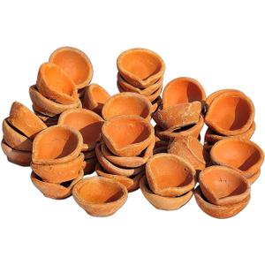 Clay Diwali Ke Diye Earthen Clay Diya Mitti Ka Diva Diyas for Pooja (Set of 51)