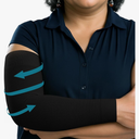 KEMFORD Compression Lymphedema Arm Sleeves for Women - 15-20 mmHg, 1 Pair, Black, XL - Medical Arm Brace for Swelling, Edema, Circulation
