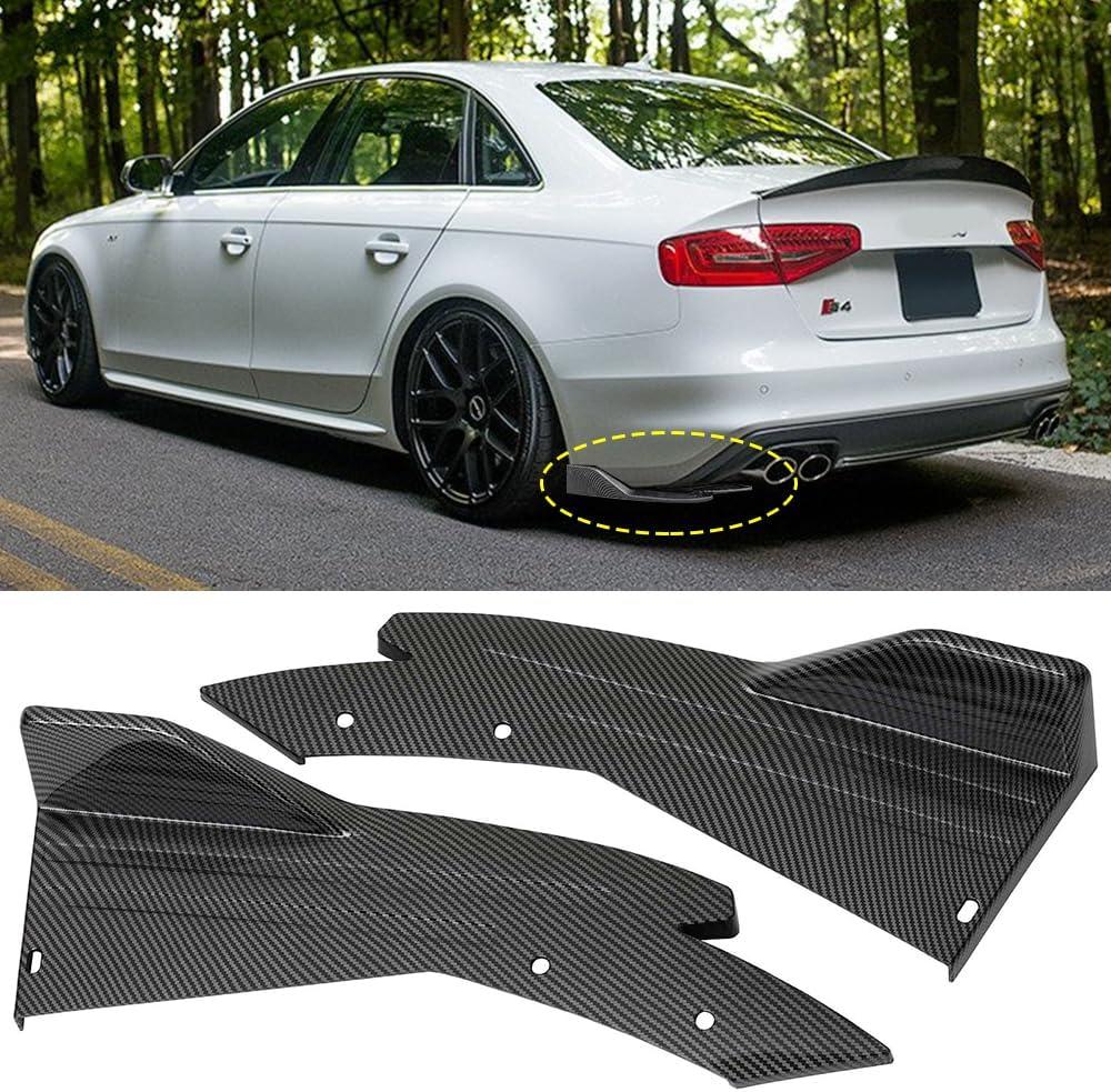 2pcs Carbon Fiber Rear Bumper Spoiler Lip Splitter Diffuser Universal Body Kit V4