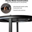 Plant Stand Indoor Outdoor,13 Inch Round Metal Plant Stands Riser,Heavy Duty Wrought Iron Pedestal Holders for Large Flower Pot,Outside Rust-Proof Black Flower Display Shelf for Patio,2-Pack