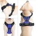 PHOEPET No Pull Dog Harnesses for Small Puppies Reflective Adjustable Front Clip Vest with 2 Metal Leash Attachment Hooks Soft Handle [Over The Head Design](L, Royal Blue)