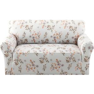 H.VERSAILTEX Printed Couch Slip Covers for 2 Cushion Couch Sofa High Stretch Loveseat Covers Floral Pattern Dog Couch Cover Protector Super Soft Fabric(Chic Bloomsom,Loveseat)