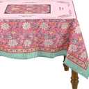 Mahjong Tablecloth 55" x 55" Polyester Square Instructional Design with Rules for Family Game Night Party Favor Supplies(Candy Pink)