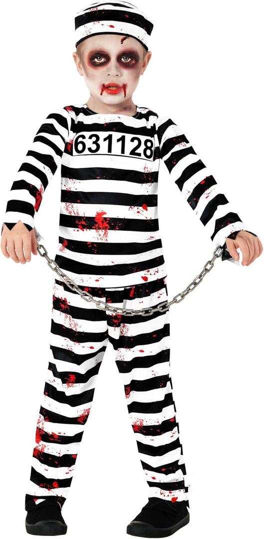 Morph Prisoner Costume Kids, Zombie Costume For Kids, Zombie Costumes For Boys, Jail Outfit, Halloween Costumes For Boys (12-14 Years)