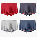Arjen Kroos Men's Fashion Trunk Underwear 4 Pack Sexy Modal Ice Silky Boxer Briefs with Dual-Layer Color M