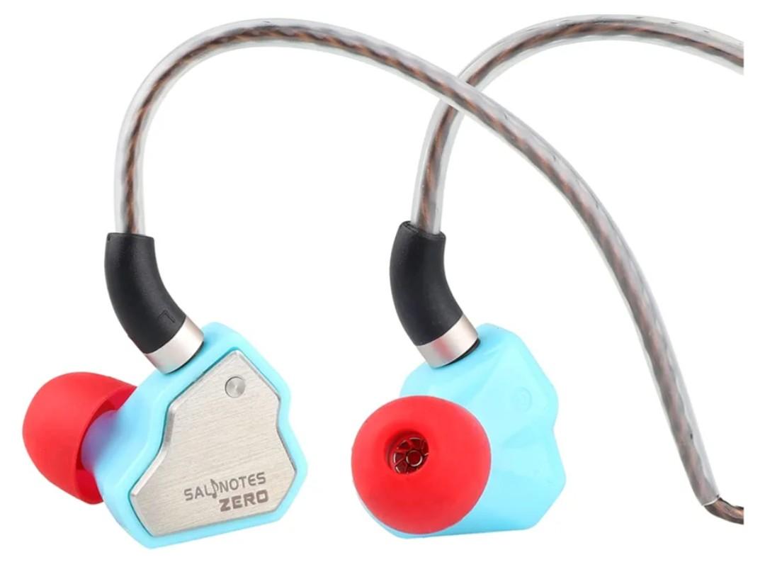 Linsoul 7Hz Salnotes Zero HiFi 10mm Dynamic Driver in-Ear Earphone IEM with Metal Composite Diaphragm Stainless Steel Faceplate Detachable 2Pin OFC Cable (Blue, Without Mic)