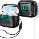 ESR for AirPods Pro 3 Case (2025), Compatible with AirPods Pro 3 (USB-C Cable), MagSafe Ready, Magnetic Lid Lock, Full Drop Protection Cover with Lanyard, Black