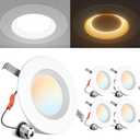 Ensenior 5/6 Inch 5CCT LED Can Lights with Night Light 4 Pack, Retrofit Led Recessed Lighting, Baffle Trim, Dimmable, 9W=110W, 1000LM, IC Rated - FCC