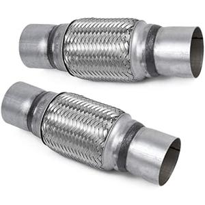 RP Remarkable Power, 2 pack 2.5 inch Inlet Exhaust Flex Pipe,2.5 ID x 10 Length Flexible Tube,Stainless Steel Double Braid Heavy Duty Universal fit Muffler Pipe RK7545 Replacement
