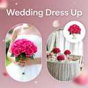 36 Pcs Hot Pink Artificial Roses with Stems, 2" Real Touch Velvet Faux Flowers Bulk for Wedding Bouquets, Centerpieces, Bridal Shower, Fuchsia Fake Floral Arrangement Decor