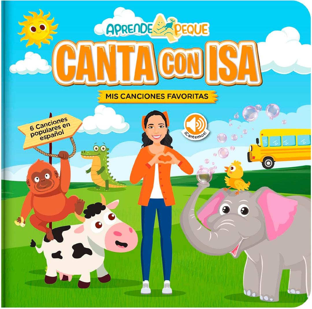 Aprende Peque Musical Sound Book for Toddlers 14 | Canta con Isa: Mis Canciones Favoritas | Interactive Spanish Music Book for Kids | 6 Songs