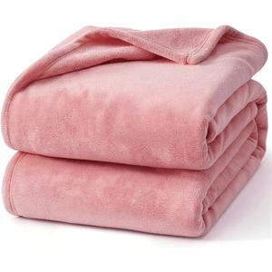 Hansleep Fleece Dusty Rose Full Blanket, Super Soft Flannel Fuzzy Plush Cozy Blanket for All Seasons, Dusty Rose, Full 84x90 Inches