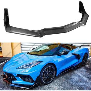 7Pcs Front Lip Compatible with 2020-2025 Chevy Corvette C8 Z51, Stage 3 ST Style Bumper Air Dam Lower Chin Splitter Protection Body Kit (Carbon Fiber Pattern)