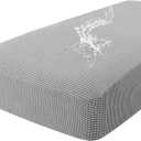 hyha Waterproof Couch Cushion Covers for Pets, Non Slip Sofa Seat Cover for Dogs Washable, Soft Thick Stretch Jacquard Fabric, Sofa Slipcovers with Elastic Bottom (1 Piece for Large, Light Grey)