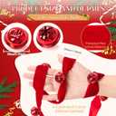 6 Yards Red Velvet Christmas Tree Garland with 36 Jingle Bells, Velvet Bell Garland Ribbon for Christmas Tree Vintage Xmas Ornaments for Home Wreath Staircase Party Holiday Decor