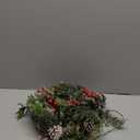 6FT Flocked Cedar Garland with Lights Timer, Pre-lit Christmas Garland Pinecones & Red Berries Warm White Lights, Lighted Cypress Garlands Battery Operated Christmas Decor Mantel Table Indoor Outdoor