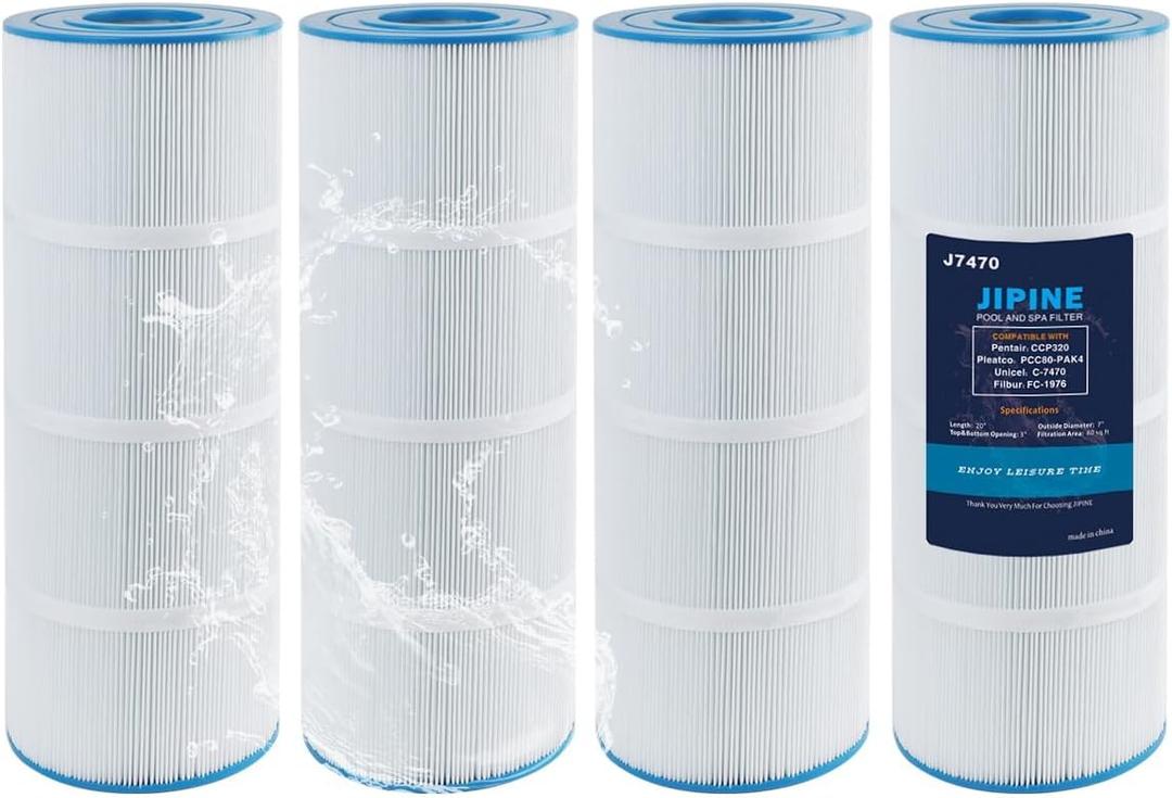 CCP320 Pool Filter Cartridges Replaces Pentair CCP320, Unicel C-7470, Pleatco PCC80-PAK4 PCC80,Clean and Clear Plus 320,Filbur FC-1976, Ultral-A5, R173573,178580, 817-0081, 4 Pack