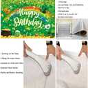 2 x St.Patrick's Day Birthday Backdrop Banner Lucky Green Shamrock Lrish Rainbow Photography Background Spring St. Patrick's Day Birthday Party Decorations Kids Baby Shower Photo Booth (7X5FT)