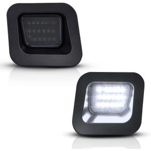 LED License Plate Lights Bright White Smoke Lens Tag Lamp Assembly Replacement Compatible with 2003-2018 Dodge RAM 1500 2500 3500 Pickup Truck, Pack of 2