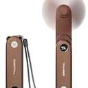 SWEETFULL Portable Handheld Mini Fan with LED Display, 3-in-1 Personal Foldable USB Rechargeable Hand Held Fan & Flashlight for Travel, Lash Eyelash, Cute Small Pocket for Women, Girls (Pink)