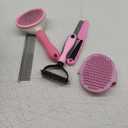 Dog Grooming Kit - Deshedding Brush for Short Hair, Slicker Brush, Flea Comb, Puppy Brush Set in Pink