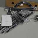 [39"-68.5"] x [55"-84.2"] Large Corner Shower Curtain Rod, L Shaped Adjustable 90 Degree Right-angled Curved Bathroom Curtain Rod with 12 Hooks and Ceiling Support