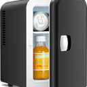 Antarctic Star Compact Refrigerator, Portable Mini Fridge, Skin Care 4L Capacity/6 Cans, for Bedroom, Car, Office & Dorm, Small Cooler for Cosmetics, Beverage and Food, Black
