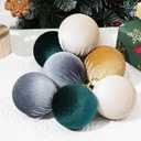 12 Pcs Velvet Christmas Ornaments Balls, 3.15 inch Velvet Christmas Tree Balls, Neutral Shatterproof Hanging Xmas Ornaments for Christmas Tree,Family, Holiday, Party Decoration, Green Gray
