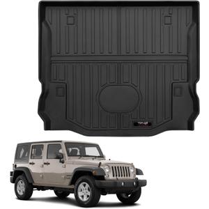 Custom for 2007-2018 Jeep Wrangler JK 4 Door Cargo Mats Trunk Liner All Weather TPE Protection Mat Accessories (for 2007-2018 Jeep Wrangler JK 4 Door)