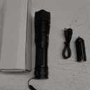 Flashlight Rechargeable Zoomable Adjustable Brightness 10000 High Lumens 1200 Meters Long Beam Super Bright LED Flash Light with Power Display Waterproof for Camping,Christmas Gifts (2400mAh)