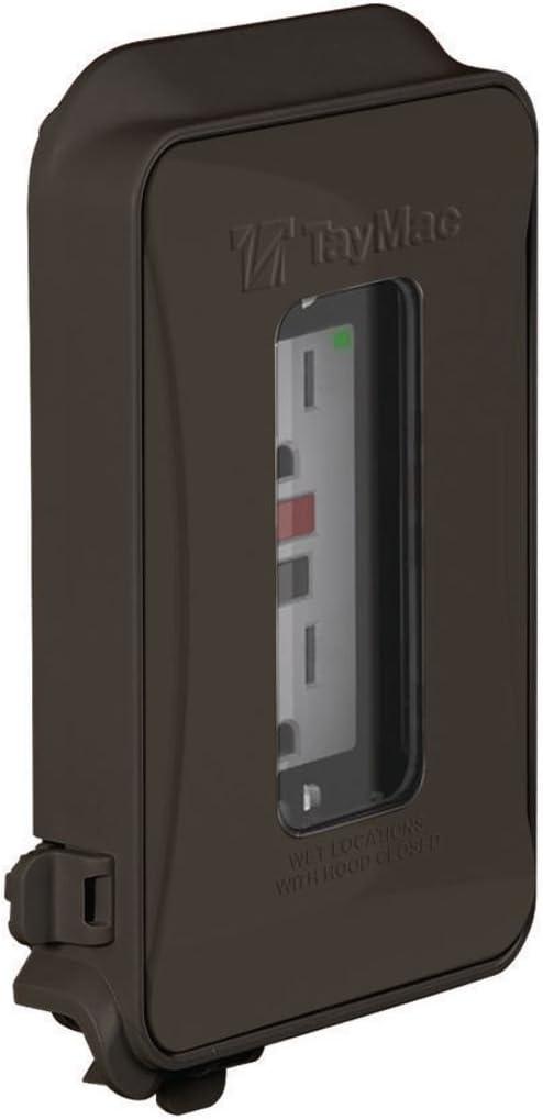TayMac ML450Z Single-Gang Weatherproof Expandable Flat Plastic Device In-Use Cover, 16-in-1 Configurations Bronze Finish