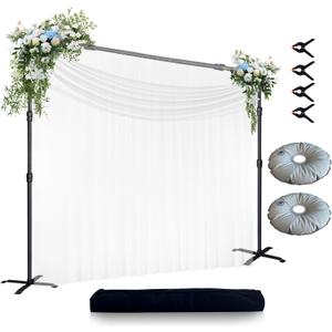 Photo Studio Backdrop Stand Support System, 8.5'(H) x 10.8'(W) Multi-Functional Portable Heavy-Duty Metal Background Stand for Outdoor Activities Wedding Birthday Party Banquet Decorations