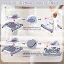 5 in 1 Foldable Baby Walker, Activity Baby Walker-Baby Bouncer, Rocker, Activity Center,Seat and Push Walker,Detachable Trampoline Mat, Adjustable Speed Rear Wheels and Height,Ages 6-18 Months(Grey)