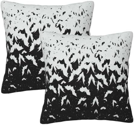 aipoase Bat Throw Pillow Covers 18 X 18 Inch, Set of 2, Pillow Cases Decoration Cushion Cover for Bedroom Living Room Sofa Outdoor