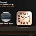 Tinload 5.5" Large No Ticking Analog Alarm Clock,Silent Readable for Seniors,Easy to Set,Gradual Rise Alarm,Big Numbers,Gentle Wake,Snooze, Lighted on Demand,Battery Operated,Black