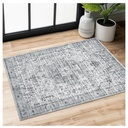 2x3 Washable Rug for Entryway, Grey Blue White Boho Low-Pile Printed Area Rugs Soft Non-Slip Indoor Door Mat, Vintage Oriental Throw Carpet for Entrance Farmhouse Kitchen Foyer Bedside