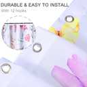 Preboun Spring Flower Shower Curtains for Bathroom Floral Plant Shower Curtain with 12 Hooks Watercolor Polyester Fabric Shower Curtain for Home Bathroom, Machine Washable, 72 x 72 Inch