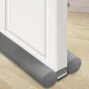 Under Door Draft Stopper 32 inch Draft Blocker for Bottom of Door 27-35 inch Seal Insulator Noise Stopper Weather Stripping Breeze Blocker (Grey, 35" (Up to 1.1" Gaps) (Gray)