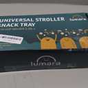 Universal Stroller Snack Tray with Cup Holder 2 in 1 - Stroller Tray Attachment for Baby & Toddler - Baby Stroller Accessories - Fit Most Strollers, Dishwasher Safe with Dust Cover & Silicone Arms