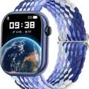 Hwagol Watch Straps,Braided Elastic Sports Ring Compatible Smart Watch,24mm Wide Strap Adjustable Elastic Nylon Braided Wristband for Women and Men