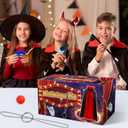 PATIFEED Magic Kit, Magician Costume Set with Cloak Cape, Christmas Halloween Dress Up & Pretend Play Magic Tricks for Kids Ages 6 7 8 9 10 11 12