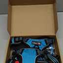 No Pull Dog Harness Adjustable Reflective Oxford Easy Control Medium Large Dog Harness with A Free Heavy Duty 5ft Dog Leash (L (Neck: 18"-25.5", Chest: 24.5"-33"), Blue Harness+Leash)