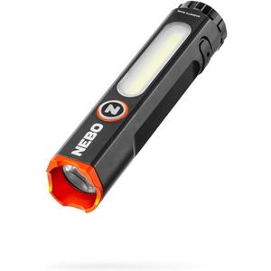 NEBO Mini Larry 500 Pocket Flashlight | 500 Lumens, 2 Light Modes, Compact, Rechargeable COB Work Light & Mini Flashlight, Magnetic Base & Steel Clip, Waterproof, Includes USB-C Charging Cable