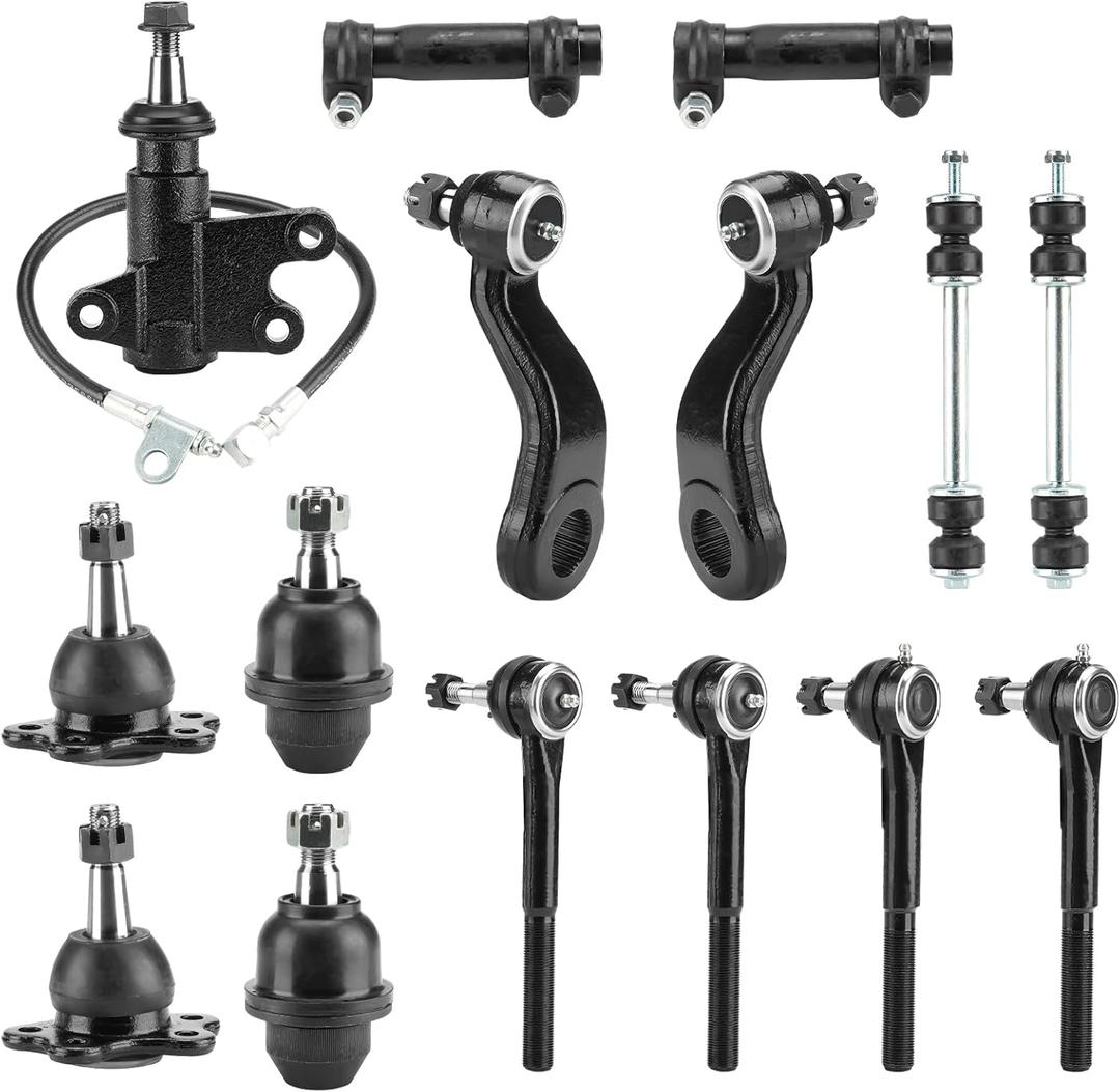 4WD Front End Suspension Kit for Cadillac Escalade 99-00, Chevy K2500 GMC Yukon 95-00, K1500 Suburban Tahoe 95-99 with Ball Joints Sway Bars Tie Rods Pitman Arm Idler Arm Bracket 15PCS K6292 K6477
